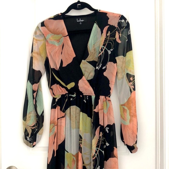 Lulus black floral print maxi dress - Picture 4 of 11